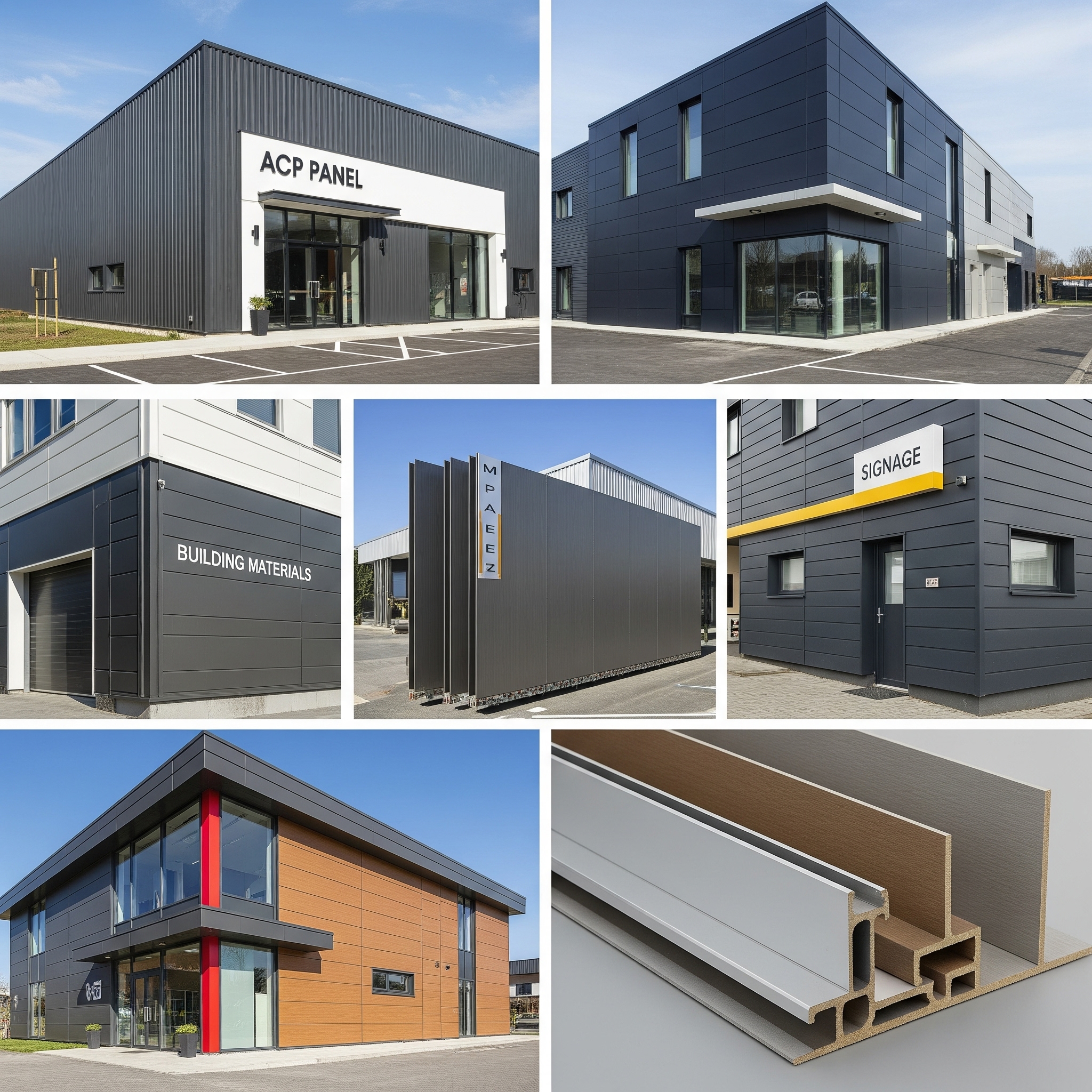 Aluminium Composite Panel Kualitas Premium Panel Aluminium Komposit (ACP) untuk cladding eksterior, material dinding ringan dan tahan api